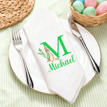 Personalized Peter Rabbit Linen Napkin with Name and Initial Table Decoration Easter Gift for Family Friends