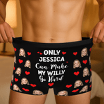 Personliga flerfärgade roliga foton bekväma boxershorts herrkalsonger med namn Alla hjärtans dag present till pojkvän make