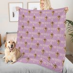 Personalised Multicolour Cute Paw Pet Photo Soft Throw Blanket with Name Home Decor Birthday Gift for Pet Owners Lovers
