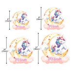 Personalized Fantasy Unicorn Dreamy Moon Clouds Acrylic LED Night Light with Name Nursery Decor Birthday Baby Shower Gift for Girls
