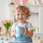 Personalisierte Osterhase 10 oz isoliert Sippy Cup mit Namen und Initialen Dual Handle Baby Dusche Geburtstag Ostern Tag Geschenk für Kleinkinder Kinder