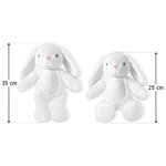 Coniglio di peluche personalizzato con nome e anno design del coniglio con cestino floreale morbido prima Pasqua regalo di compleanno per bambini