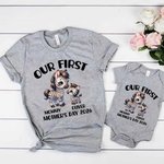 Personalisiertes Süßes Bären Hasen Giraffen Baby Body T-Shirt aus 100% Baumwolle mit Namen Muttertag Geschenk für Neugeborene Neue Mama