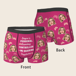 Personalized Face Photo Brief Boxer with Name Men's Underwear Valentine's Day Anniversary Birthday Gift for Husband Boyfriend