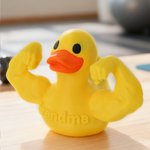 Personalized 3D Printed Funny Muscle Arm Duck with Name Desk Decor Birthday Gift for Friends Gym Rat