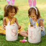 Panier de Pâques personnalisable avec initiales et nom Accessoires de chasse aux oeufs Cadeau de Pâques pour Garçons Filles