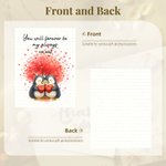 Personalized Hearts Cartoon Penguins ABS Building Brick Puzzles with Names and Date Room Decor Birthday Valentine's Day Anniversary Gift for Couple