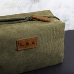 Personalizada de gran capacidad de múltiples compartimentos de lona neceser con nombre grabado Cumpleaños Día del Padre de regalo para los hombres