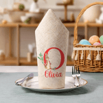 Personalized Peter Rabbit Linen Napkin with Name and Initial Table Decoration Easter Gift for Family Friends