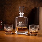 Personalized Reindeer Wreath Whiskey Decanter with Name Christmas Birthday Father's Day Gift for Bartender Dad Whiskey Lovers