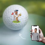 Personalized Funny Cartoon Avatar Golf Ball with Face Photo and Name Party Club Favor Souvenir Birthday Gift for Golf Enthusiasts Sport Lovers