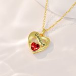 Personalized Infinity Sign Heart Birthstone Necklace Dainty Jewelry Valentine's Day Anniversary Gift for Mothers Women Wives Girlfriends