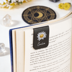 Personalised Crystal Birth Flower Reading Magnetic PU Leather Bookmark Clip Daily Use Library Bookish Birthday Gift for Book Lovers Family