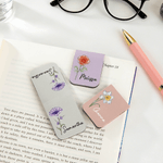 Personalised Crystal Birth Flower Magnetic PU Leather Bookmark Clip with Name Reading Birthday Gift for Book Lovers Bookworms