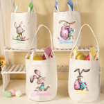 Personalized Cute Easter Bunny Egg Bunny Ears Basket with Name Easter Eggs Hunting Party Favors Gift for Boys Girls
