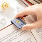 Personalised Crystal Birth Flower Reading Magnetic PU Leather Bookmark Clip Daily Use Library Bookish Birthday Gift for Book Lovers Family