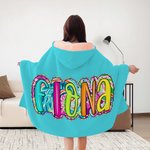 Personalisierte mehrfarbige Paisley Brief weiche Kapuzendecke mit Namen Home Decor Geburtstag Weihnachten Geschenk für Kinder Familie