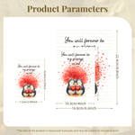 Personalized Hearts Cartoon Penguins ABS Building Brick Puzzles with Names and Date Room Decor Birthday Valentine's Day Anniversary Gift for Couple