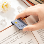 Personalised Crystal Birth Flower Magnetic PU Leather Bookmark Clip with Name Reading Birthday Gift for Book Lovers Bookworms