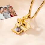 Fotocamera vintage personalizzata Collana delicata Regalo di compleanno San Valentino Anniversario per coppie Famiglia
