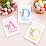 Personalized Peter Rabbit Linen Napkin with Name and Initial Table Decoration Easter Gift for Family Friends