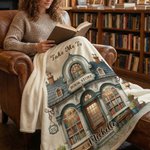 Personalized Take Me To Bookstore Soft Throw Blanket with Name Home Decor Birthday Gift for Book Lovers Bookworms