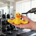 Personalized 3D Printed Funny Muscle Arm Duck with Name Desk Decor Birthday Gift for Friends Gym Rat