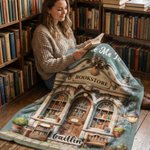 Personalized Take Me To Bookstore Soft Throw Blanket with Name Home Decor Birthday Gift for Book Lovers Bookworms