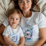 Personalisiertes Süßes Bären Hasen Giraffen Baby Body T-Shirt aus 100% Baumwolle mit Namen Muttertag Geschenk für Neugeborene Neue Mama