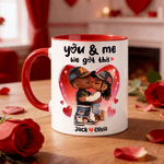 Personalised Black Couple Heart Ceramic Coffee Mug with Name Daily Use Valentine's Day Wedding Gift for Couple