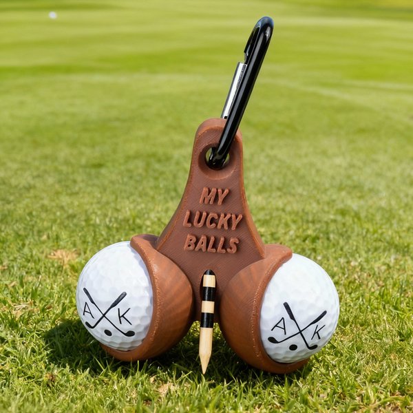 Personalized 3D Printed Text Funny Golf Ball Tee Holder with Clip and 2 Pcs Golf Balls Sports Birthday Gift for Golf Lovers