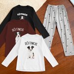 Personlig flerfärgad långärmad pyjamas set för husdjursälskare och ägare med text perfekt som födelsedagspresent