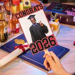 Personalised Graduation Handheld Photo Fans with Name Graduation Party Favors Gift for Class of 2026 Graduates