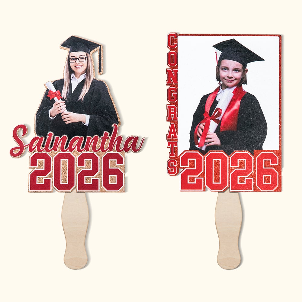 Éventails personnalisés avec nom Cadeau pour les diplômés de la promotion 2026