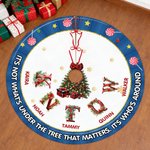 Personalised Snowflake Sweets Floral Initial Christmas Tree Skirt with 2-8 Names Holiday Party Home Decor Christmas Gift for Family Friends