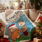 Personalised Newspaper Design Cartoon Couple Soft Throw Blanket with Names Home Decor Birthday Valentine's Day Anniversary Gift for Couple