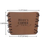 Personalised Rustic Handmade Sewn Rope Leather 10-20oz Coffee Cup Sleeve with Engraved Name Birthday Anniversary Gift for Coffee Lover Office Worker