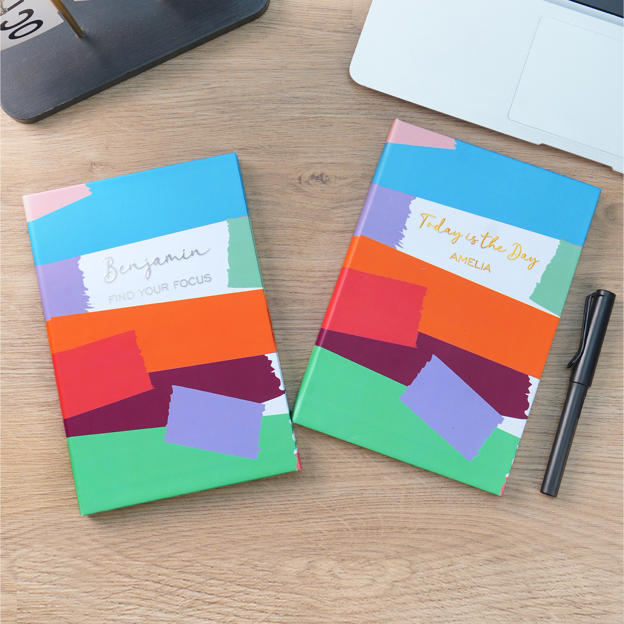 Planificateur journalier à couverture rigide A5 2026 personnalisé avec accessoire d'enregistrement de texte Cadeau de rentrée pour les étudiants et les amis