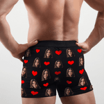 Personalized Multicolor Funny Face Photos Comfortable Boxer Brief Men's Underwear Anniversary Valentine's Day Gift for Boyfriend Husband