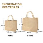 Sac en Toile de Jute Personnalisé avec Nom et Fleur de Naissance Grande Capacité Cadeau Mariage Voyage Essentiel pour Elle