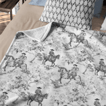 Personalised Retro Western Cowboy Horse Soft Throw Blanket with Name Home Decor Birthday Anniversary Gift for Cowboy Lovers Friends