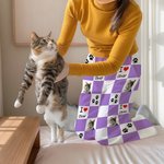 Personalisierte Karomuster Schlafhose mit 1–4 Haustierfotos Namen und Pfotenabdruck Geburtstag Geschenk für Tierliebhaber Haustierbesitzer