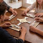 Custom Wooden Mexican Train Domino Hub & Holder - Engraved Basswood Set 11 or 15 Holder, Gift for Family
