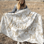 Personalised Retro Western Cowboy Horse Soft Throw Blanket with Name Home Decor Birthday Anniversary Gift for Cowboy Lovers Friends