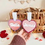 Personalisierte Multicolor Acryl Herzform Ornament mit Namen täglichen Gebrauch Valentinstag Geschenk für Paare verheiratet Partner