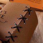 Personalised Rustic Handmade Sewn Rope Leather 10-20oz Coffee Cup Sleeve with Engraved Name Birthday Anniversary Gift for Coffee Lover Office Worker