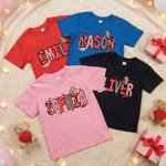 Personalized Cupid Heart Alphabet T-shirt Sweatshirt with Name Valentine's Day Gift for Couple Kids