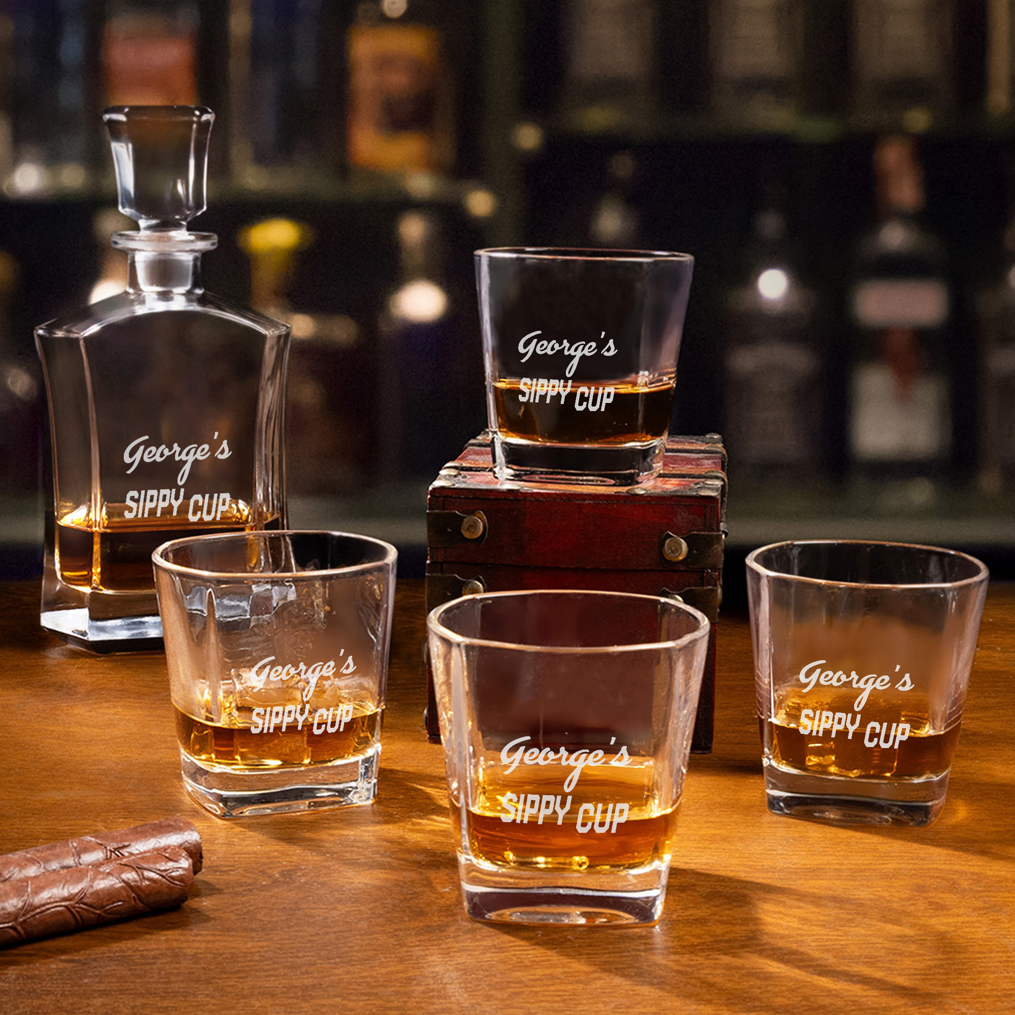 Carafe à Whisky En Verre Motif Tête De Tigre - Décanteur élégant Pour Spiritueux, Cadeau Homme