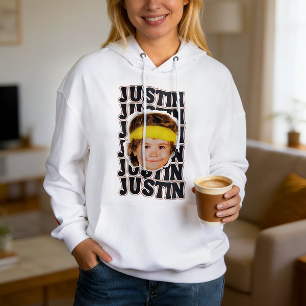 Personalized Funny Photo Baseball Football Kid Adult T-shirt Sweatshirt Hoodie with Name and Number Birthday Sports Game Day Gift for Sports Lovers