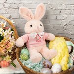 Personalised T-shirt Bow Bunny Plush Easter Bunny Stuffed Toy with Initial and Name Easter Gift for Newborns Kids